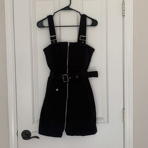 Divided Black Zip Up Dress